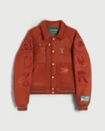 Research Division In Burnt Orange Wool Varsity Jacket