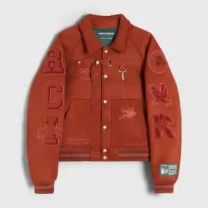 Research Division In Burnt Orange Wool Varsity Jacket
