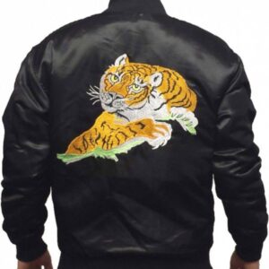 Rocky Balboa Tiger Black Satin Jacket