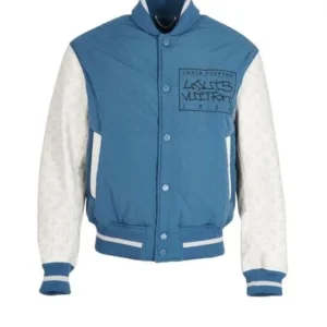 Sad Blue Monogram Varsity Jacket