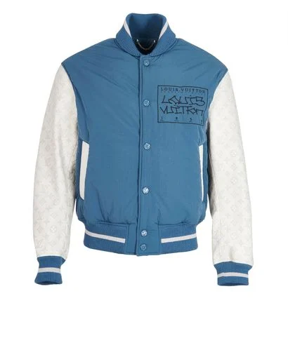 Sad Blue Monogram Varsity Jacket