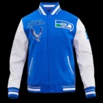 Seattle Seahawks Retro Classic Rib Wool Varsity Jacket