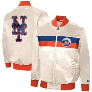 Starter NY Mets Bomber White Jacket