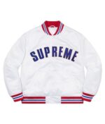 Supreme Love All Trust Few 2022 Do Wrong To No One White Varsity Jacket