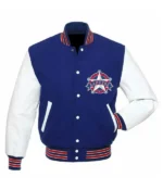 Texas Rangers White And Blue Letterman Jacket