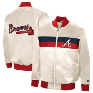 The Ambassador Home Atlanta Braves Cream Satin Jacket