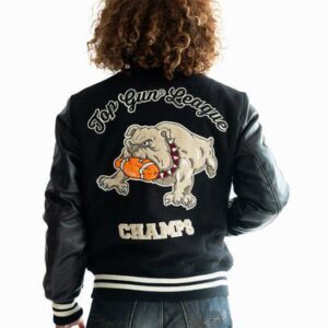 Top Gun Bulldog Black Varsity Jacket