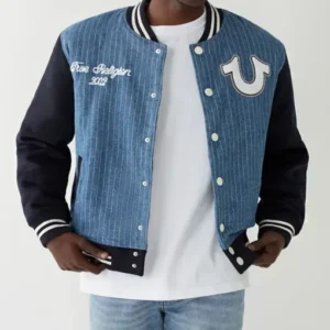 True Religion Denim Varsity Jacket