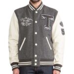 True Religion Grey Varsity Letterman Jacket