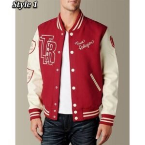True Religion Red Varsity Jacket