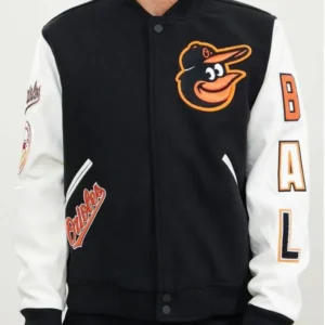 Varsity Baltimore Orioles Black And White Jacket