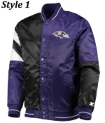 Varsity Baltimore Ravens Full-snap Satin Jacket