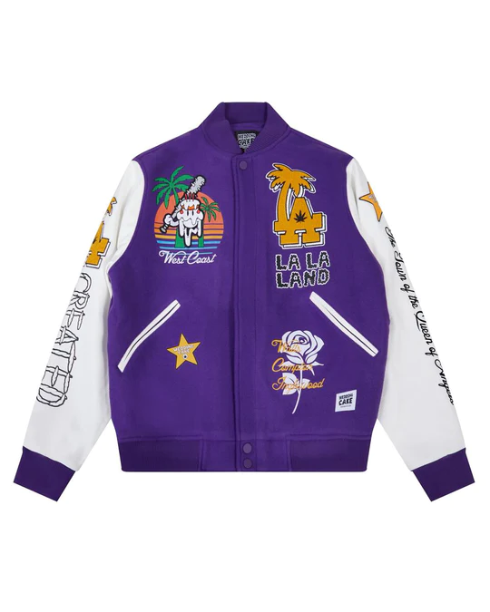 Wedding Purple Cake L.a Varsity Jacket Wedding Purple Cake L.a Varsity Jacket