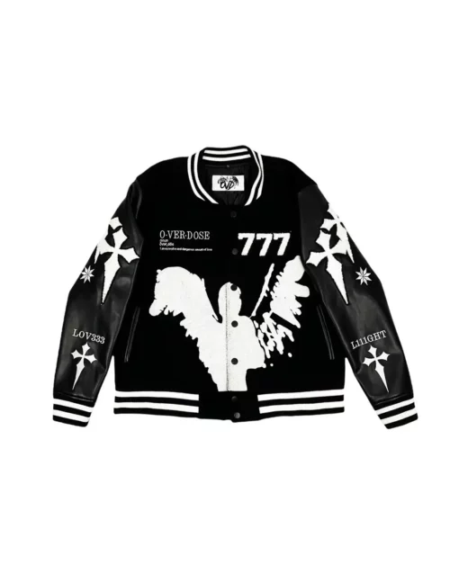 Whathappenedtogod-777-Black-Varsity-Jacket.webp Whathappenedtogod 777 Black Varsity Jacket