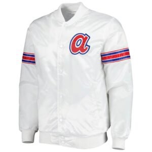 White MLB Team Atlanta Braves Satin Jacket