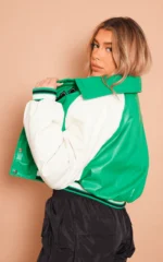 Women Varsity Bomber Leather Jacket Women Varsity Bomber Leather Jacket