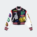 Womens First Row Championship Winner Navy Cropped Varsity Jacket