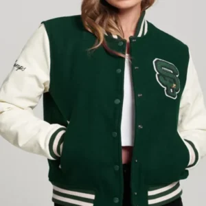 Womens Green Varsity Jacket