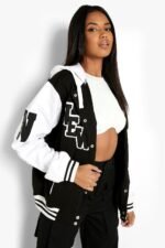 Womens-New-Black-And-White-Varsity-Jacket-1.jpg Womens New Black And White Varsity Jacket