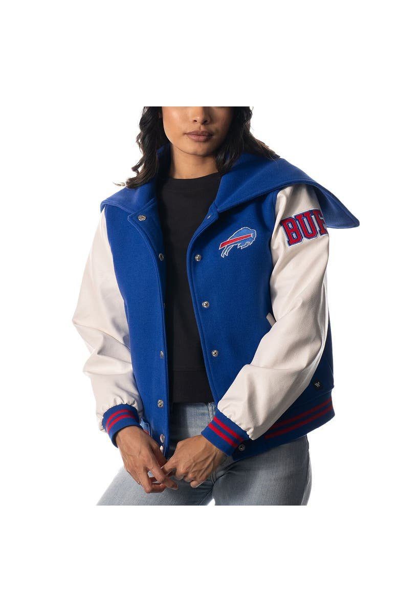 Womens-Royal-Blue-Buffalo-Bills-Full-snap-Hooded-Varsity-Jacket-1.jpeg Women's Royal Blue Buffalo Bills Full-snap Hooded Varsity Jacket