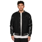 Xbox Black Wool And Leather Letterman Jacket