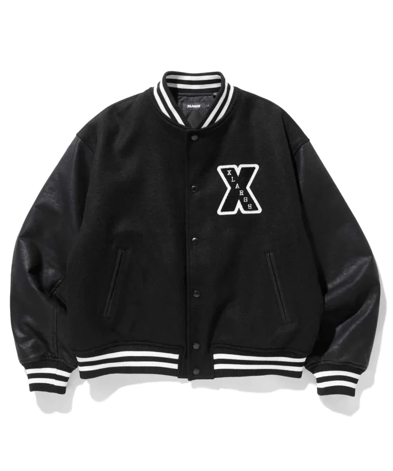 Xlarge-Black-And-Wool-Varsity-Jacket.webp Xlarge Black Wool Varsity Jacket