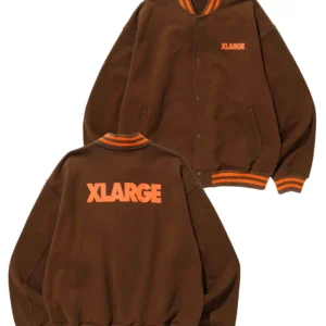 Xlarge Brown And Orange Sweat Varsity Jacket