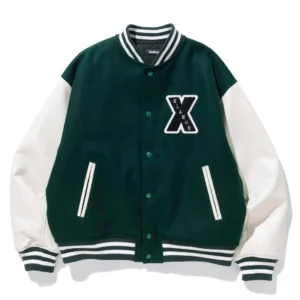 Xlarge Green And White Wool Varsity Jacket