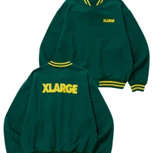 Xlarge Green And Yellow Wool Sweat Varsity Jacket