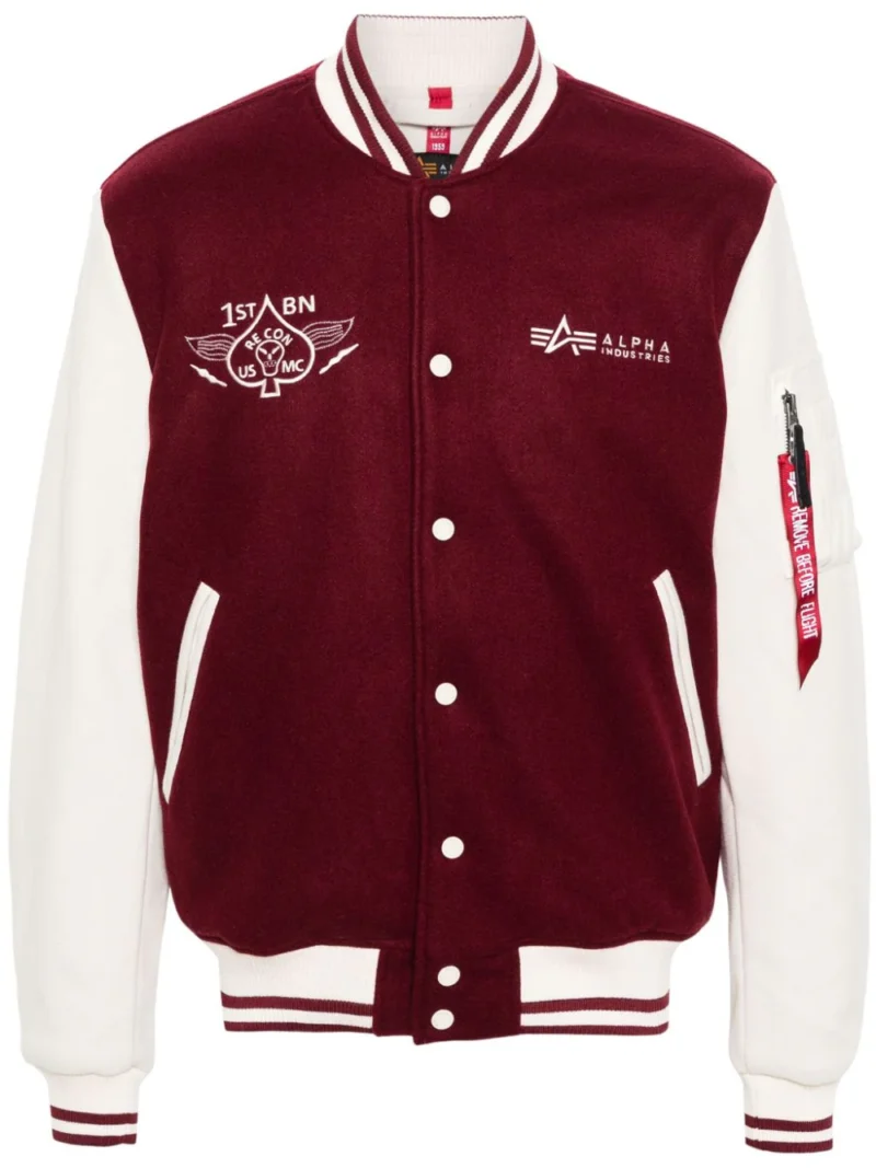 Alpha Industries Logo-embroidered Varsity Bomber Jacket