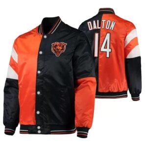Andy Dalton 14 Chicago Bears NFL Satin Jacket