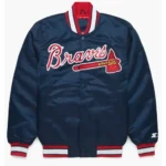 X Atlanta Braves Blue Satin Jacket X Atlanta Braves Blue Satin Jacket