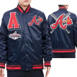 Atlanta Braves Mash Up Logo Satin Jacket