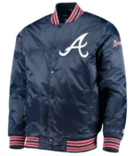 The Diamond Atlanta Braves Satin Navy Blue Jacket