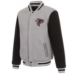 Atlanta Falcons Gray and Black Varsity Wool Jacket