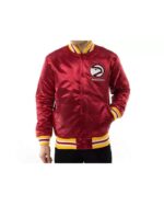 Atlanta Hawks Throwback Wordmark Red Satin Jacket