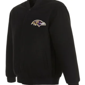 Varsity Baltimore Ravens Black Wool Jacket