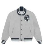 Astro Billionaire Boys Club Gray Varsity Wool Jacket Astro Billionaire Boys Club Gray Varsity Wool Jacket