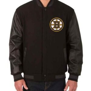 Black Boston Bruins NHL Varsity Jacket