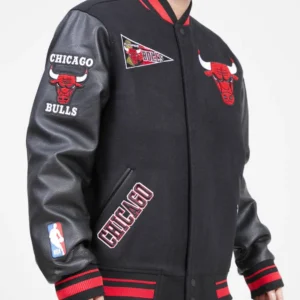 Black Chicago Bulls Pro Standard Flag Logo Jacket