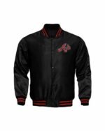 Black MLB Atlanta Braves Locker Room Satin Jacket