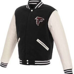 Black White NFL Atlanta Falcons Varsity Jacket