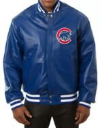 Blue MLB Jeff Hamilton Chicago Cubs Leather Jacket