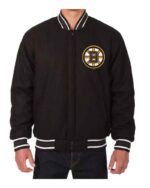 Boston Bruins Black NHL Wool Jacket Boston Bruins Black NHL Wool Jacket