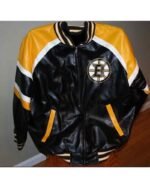 Boston Bruins Black Yellow NHL Leather Jacket Boston Bruins Black Yellow NHL Leather Jacket