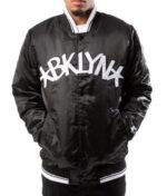 Brooklyn Nets Black Full-Snap Jacket