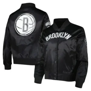 Brooklyn Nets Black Classics Satin Jacket