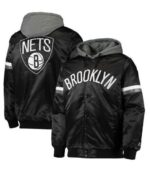 Brooklyn Nets Black Jacket with Hood