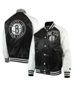 Black/White Brooklyn Nets Point Guard Satin Jacket