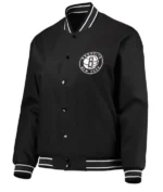Brooklyn Nets Black Poly Twill Jacket